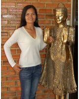 Dames Witte Kasjmier V-hals Trui