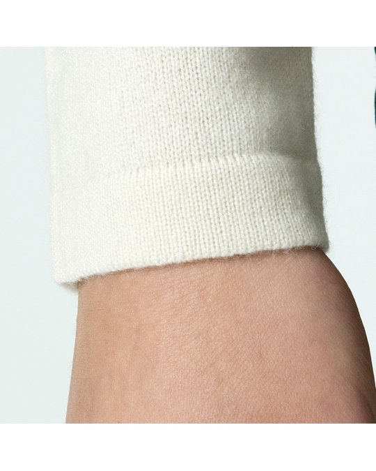Damen Kaschmir V-Ausschnitt Pullover in Weiß