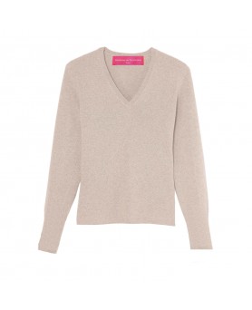 Свитер с V-образным вырезом Бежевый