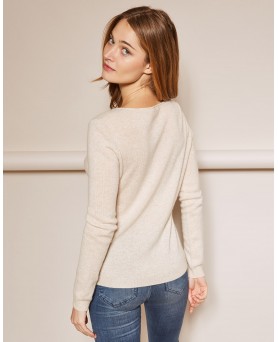 Свитер с V-образным вырезом Бежевый