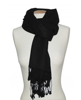 zwarte kasjmier en zijden pashmina