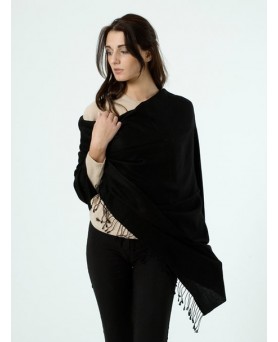 zwarte kasjmier en zijden pashmina