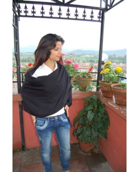 zwarte kasjmier en zijden pashmina