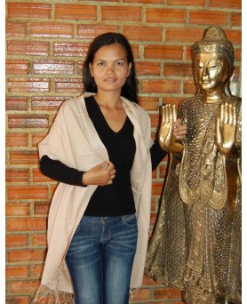 Супер мягкая пашмина из кашемира Бежевый