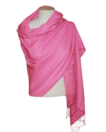 pashmina cachemire et soie de luxe rose harib