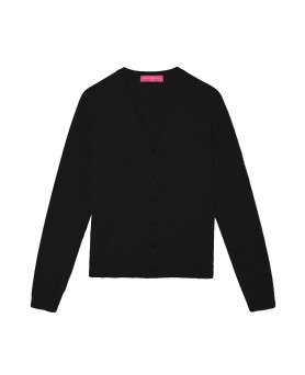 Women's Black Cashmere V-Neck Sweater