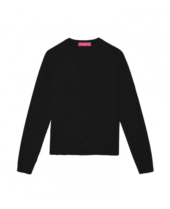 Женским черным кашемировым жилетом с V-образным вырезом