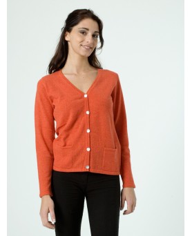 Cashmere waistcoat V-neck inferno