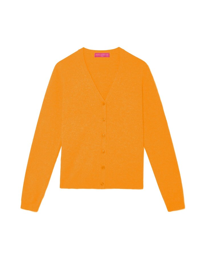 Gilet col en V en cachemire Orangeade