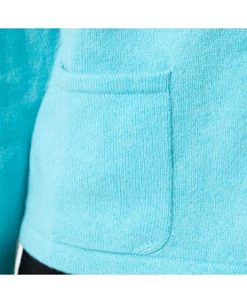Women's Curaçao Blue Cashmere V-Neck Sweater