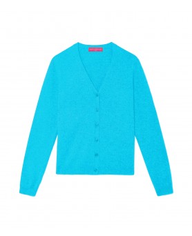 Women's Curaçao Blue Cashmere V-Neck Sweater