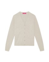 V-hals kasjmier trui in beige voor dames