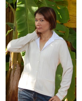 Cashmere waistcoat V-neck white