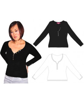 Maglione Tunisino in Cashmere Nero per donna