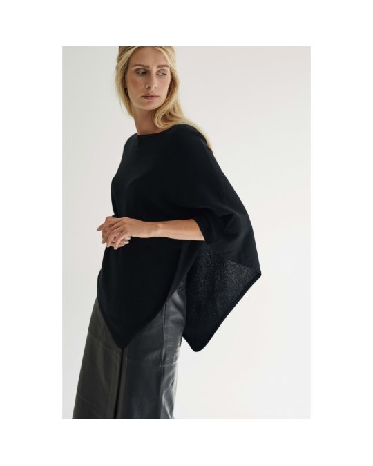 Schwarzer Kaschmirponcho
