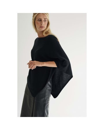 Schwarzer Kaschmirponcho