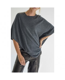 Poncho in cashmere Grigio antracite
