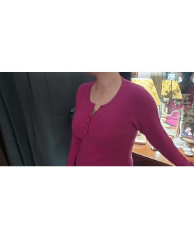 Tunisian cashmere sweater in Vegas Pink for women
