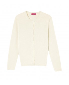 White cashmere cardigan for women