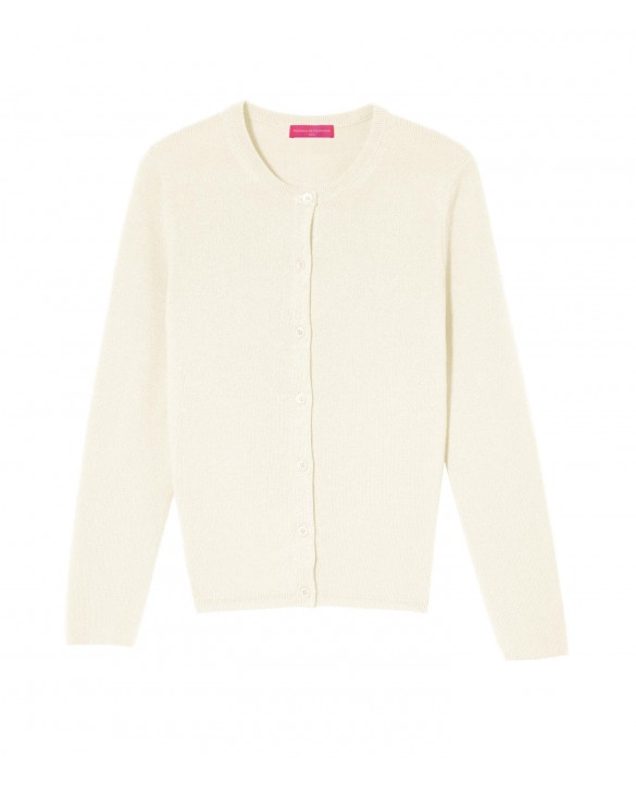 Cardigan in cashmere bianco per donna Cardigan in cashmere bianco per donna