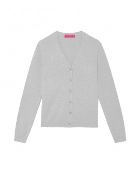 Light Grey Cashmere V-Neck Sweater for Women