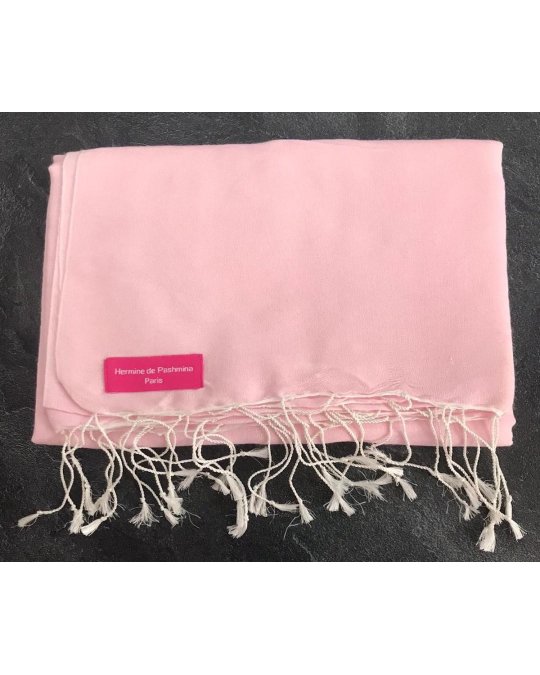 Pashmina eau de soie lichtroze 40 x 160 cm | Hermine