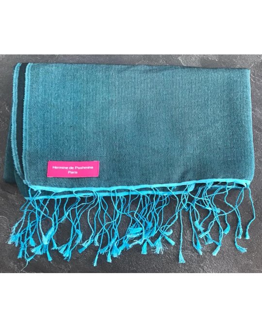 Pashmina blauw en jeansblauw | Hermine de Pashmina