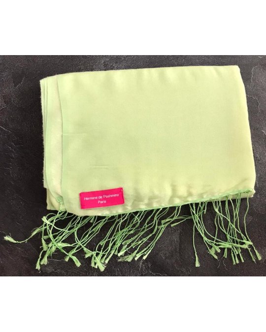 Pashmina eau de soie lichtgroen 70 x 180 cm | Hermine