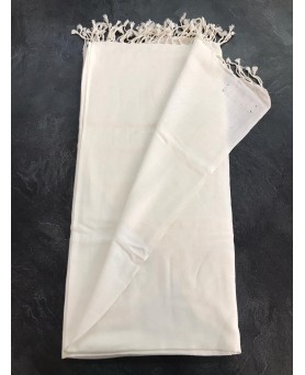 witte kasjmier en zijden pashmina