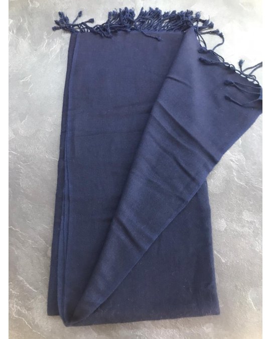 marineblaues Kaschmir- und Seiden-Pashmina