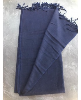 luxury navy blue cashmere and silk pashmina