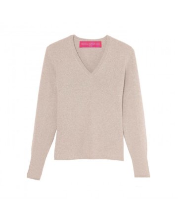 Pullover aus Kaschmir mit V-Ausschnitt Beige