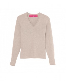 Свитер с V-образным вырезом Бежевый