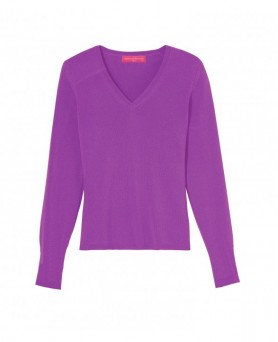 Women's V-Neck Sweater in Vegas Pink Cashmere