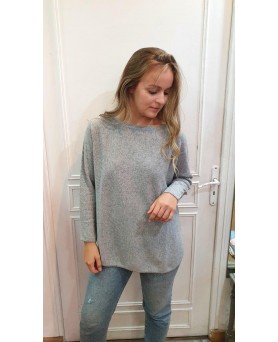 The Oversized Light Grey Boat Neck