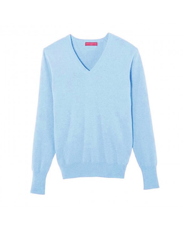 Cashmere V-neck sweaters Blue sky Men