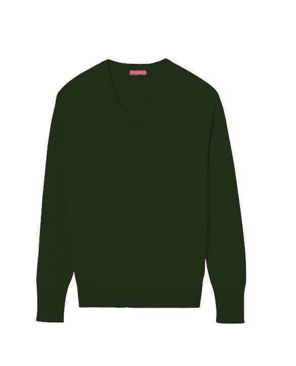 Cashmere V-neck sweaters Bottle green Men