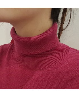 maglione a collo alto in cachemire rosa vegas per donne