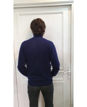 Свитер с высоким воротником из кашемира- мужской Кобальт