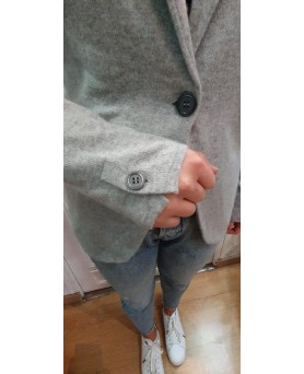 Veste blazer en cachemire gris clair pour femme