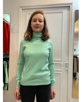 light green cashmere turtleneck sweater for women