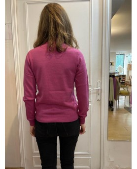raspberry pink cashmere turtleneck sweater for women