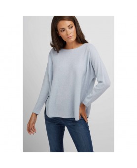 light blue oversized cashmere boatneck sweater for women