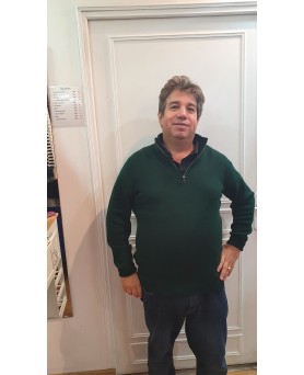 Dunkelgrün Kaschmir-Trucker-Pullover für Herren