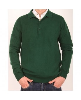 Cashmere polo neck sweater Dark green men