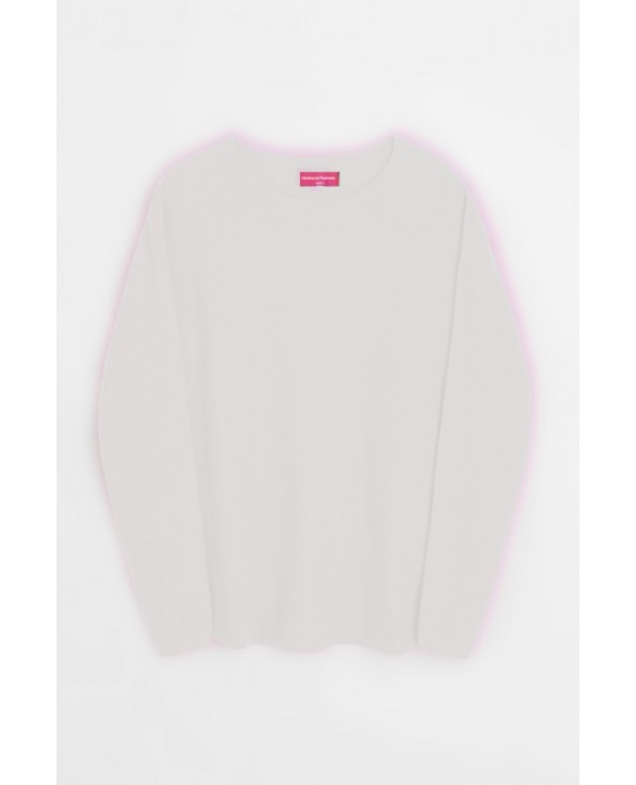 Witte Oversized Kasjmier Trui met Boothals Witte Oversized Kasjmier Trui met Boothals