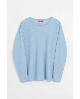 light blue oversized cashmere boatneck sweater for women