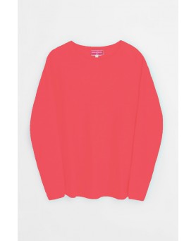 Pull en cachemire col bateau oversize rouge