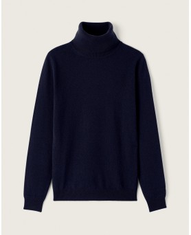 Navy Blue Cashmere Turtleneck Sweater for Women