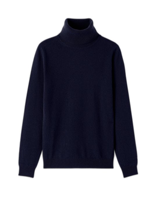 Dolcevita in cachemire blu navy per donna